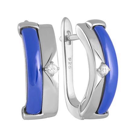 Серьги из серебра с керамикой и фианитами 2390₽