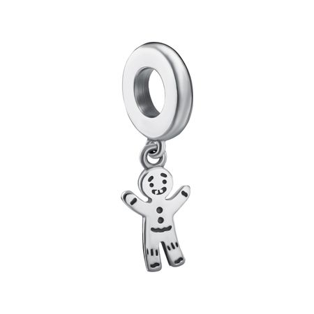 Серебряный шарм Пряничный человек с чернением 690₽