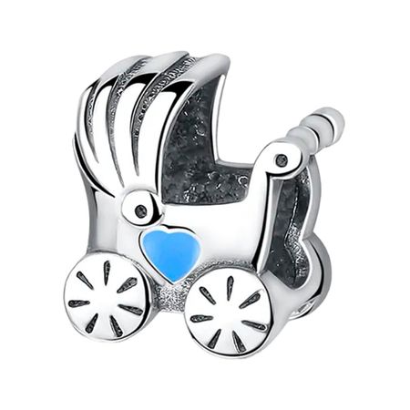 Серебряный шарм Коляска с эмалью 690₽