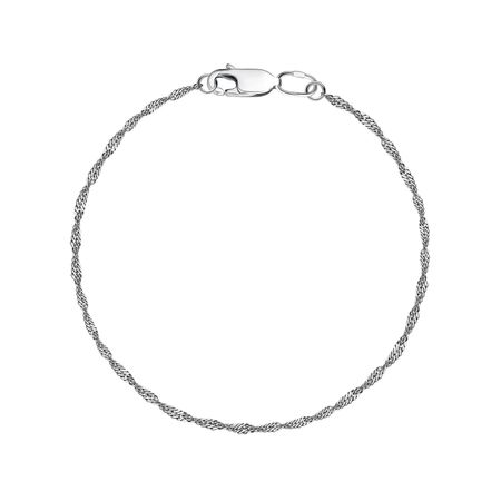 Серебряный браслет Сингапур с родированием 290₽