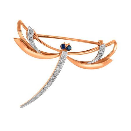 Брошь из золота с сапфирами и бриллиантами 39990₽