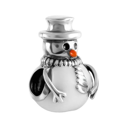Серебряная подвеска Снеговик с эмалью 1410₽