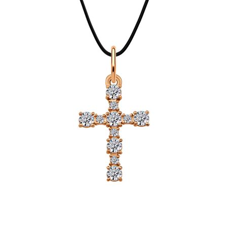 Подвеска-крестик из серебра с фианитами 990₽