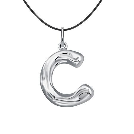 Серебряная подвеска SOKOLOV буква С с родированием 740₽