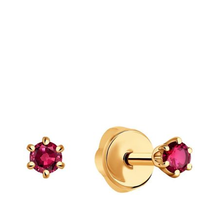 Золотые серьги с рубинами 44990₽