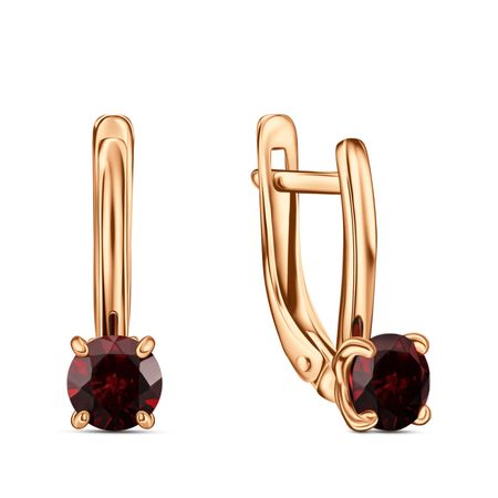 Золотые серьги с гранатом 48490₽