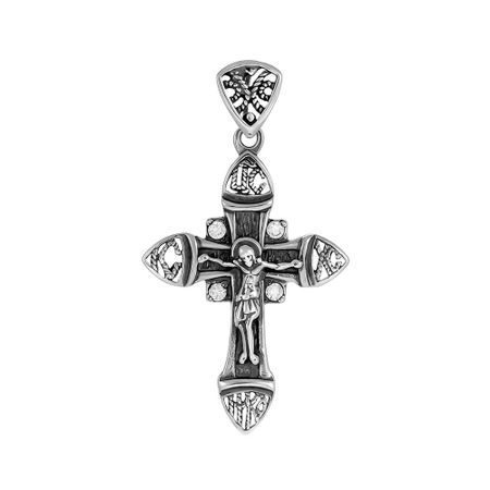 Подвеска-крестик из серебра с фианитами 890₽