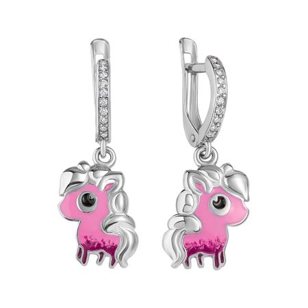 Серьги из серебра с эмалью и фианитами 1990₽