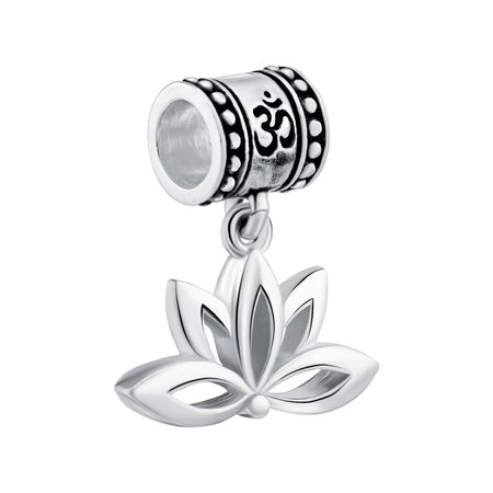 Серебряный шарм Лотос с чернением 990₽