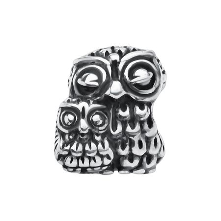 Серебряный шарм Сова с чернением 990₽