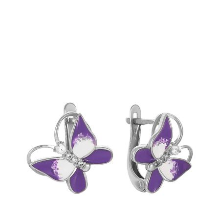 Серьги TALANT Бабочка из серебра с эмалью и фианитами 1990₽