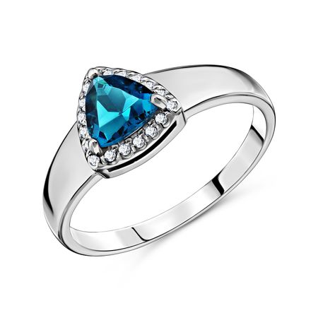 Серебряное кольцо с ювелирным стеклом и фианитами 990₽