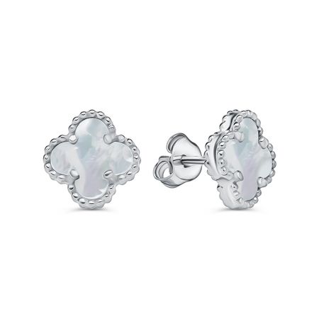 Серебряные серьги с пластиком и родированием 2690₽