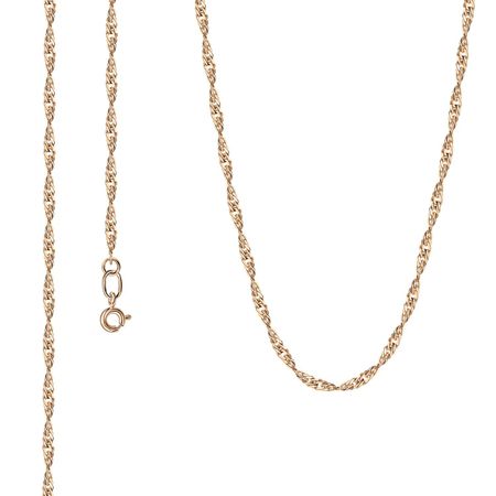 Серебряная цепочка Сингапур с позолотой и алмазной гранью 590₽