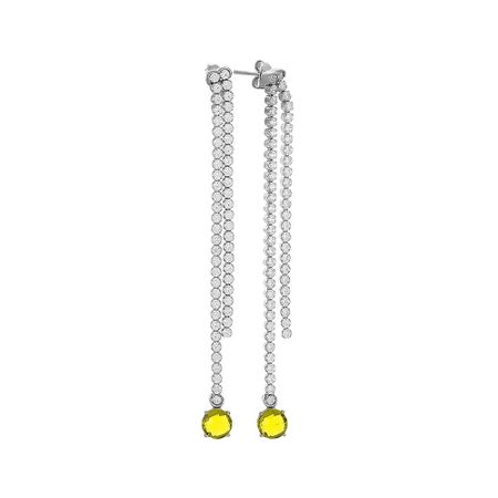 Серьги-пусеты из серебра с ювелирными кристаллами и фианитами 3660₽