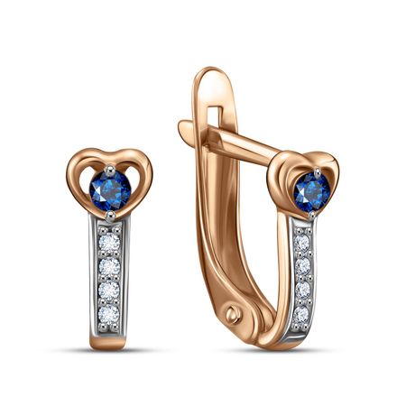 Золотые детские серьги с фианитами и родированием 19990₽