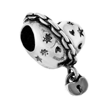 Подвеска-шарм Сердце на замке из серебра 1290₽