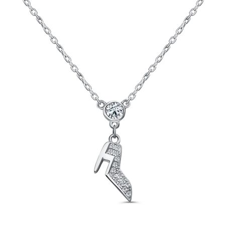 Серебряное колье Туфля с фианитами и родированием р40-45 2980₽