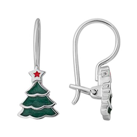 Серебряные серьги с эмалью и родированием 790₽