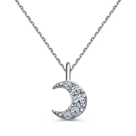 Серебряное колье Луна с фианитами и родированием 1020₽
