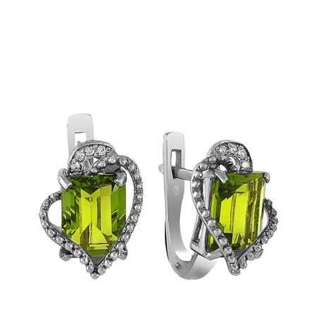 Серьги из серебра с ювелирными кристаллами и фианитами 1480₽