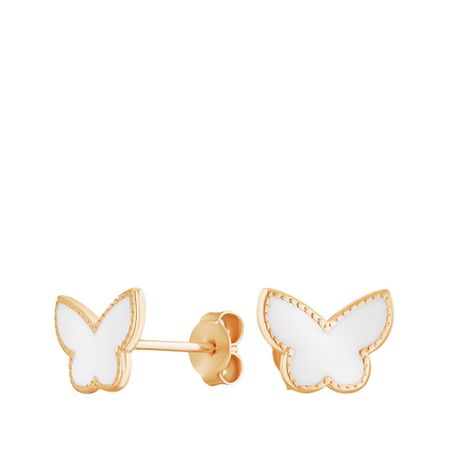 Серебряные серьги Бабочка с эмалью и позолотой 1790₽