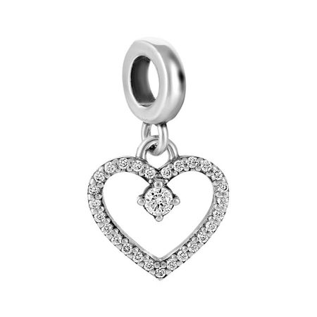 Подвеска-шарм Сердце из серебра с фианитами 690₽