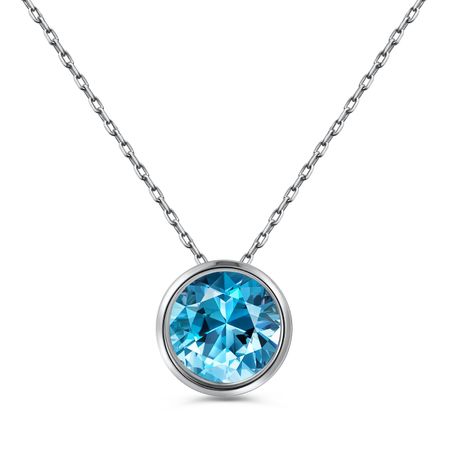 Серебряное колье с топазом и родированием 1500₽