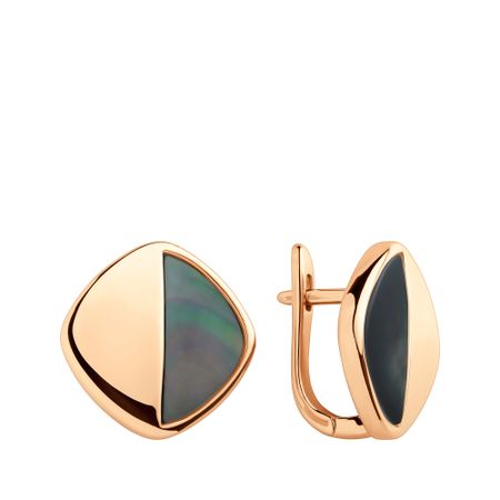 Серебряные серьги с перламутром и позолотой 5010₽