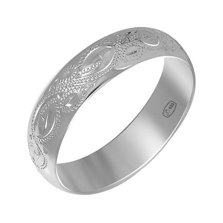 Серебряное обручальное кольцо с гравировкой 1080₽