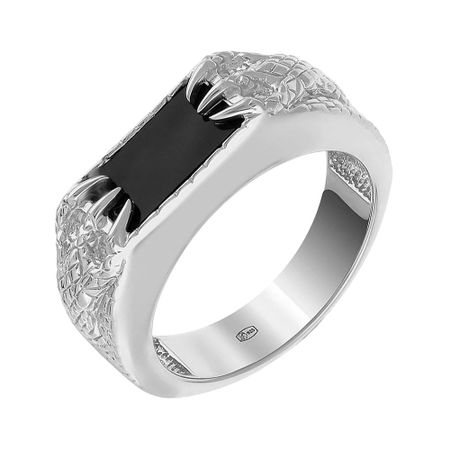 Кольцо-печатка из серебра с агатом 2280₽