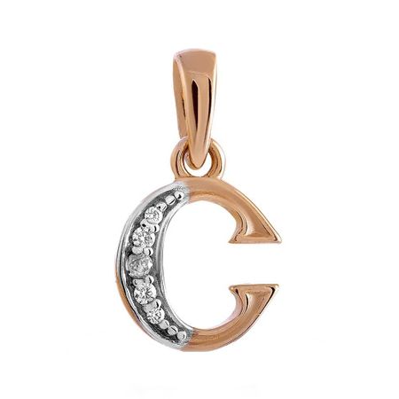 Золотая подвеска буква С с фианитами 8990₽
