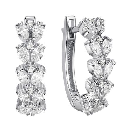 Серьги из серебра с фианитами