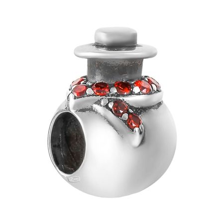 Подвеска-шарм Снеговик из серебра с фианитами 690₽