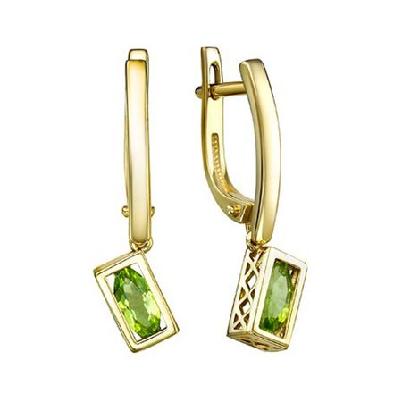 Золотые серьги с хризолитами 71990₽