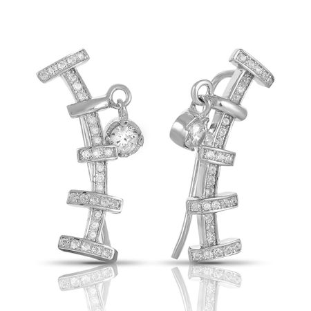 Серьги-каффы из серебра с фианитами 940₽