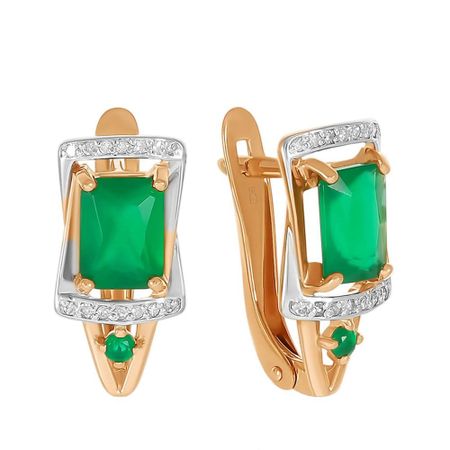 Серьги из золота с агатами и бриллиантами 27490₽