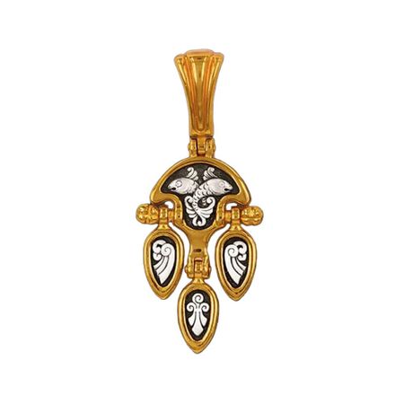 Серебряная подвеска Рыба с позолотой и чернением 6930₽