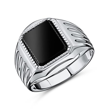 Серебряная печатка с фианитом и родированием 4490₽