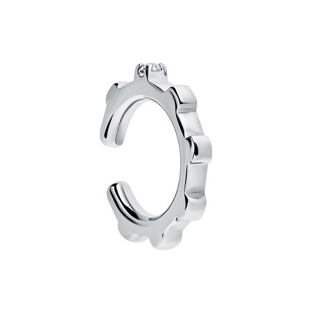 Серебряная серьга с фианитом и родированием 249₽