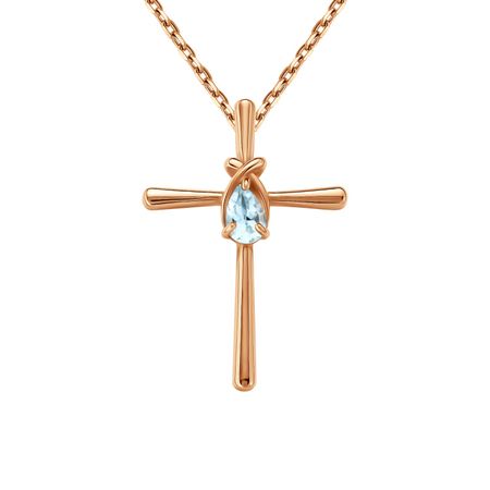 Золотая подвеска Крест с топазом Sky 15490₽