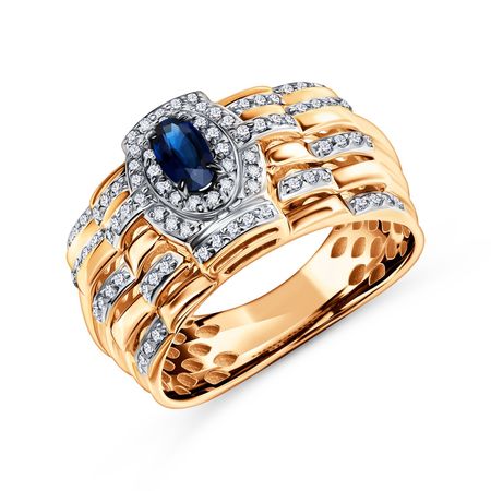 Золотое кольцо с сапфиром и бриллиантами 214990₽