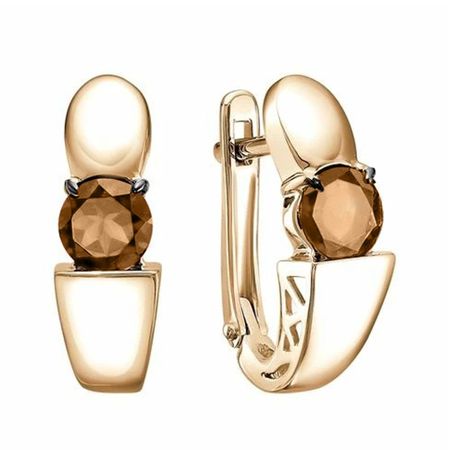 Золотые серьги с раухтопазами и родированием 89990₽