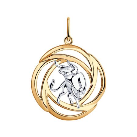 Серебряная подвеска Телец с позолотой и родированием 1000₽