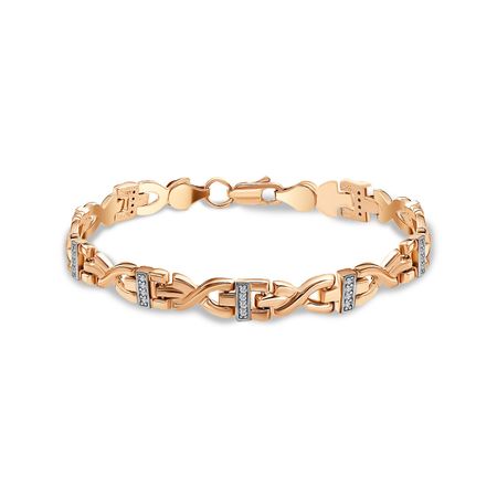 Золотой браслет Ролекс с фианитами и родированием 119970₽