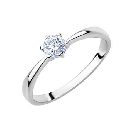 Серебряное кольцо с фианитом и родированием 630₽