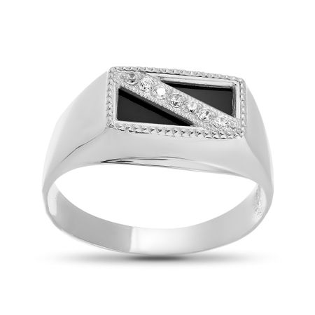 Кольцо-печатка из серебра с фианитами 1290₽