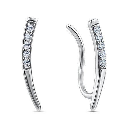 Серебряные серьги с фианитами и родированием 1190₽