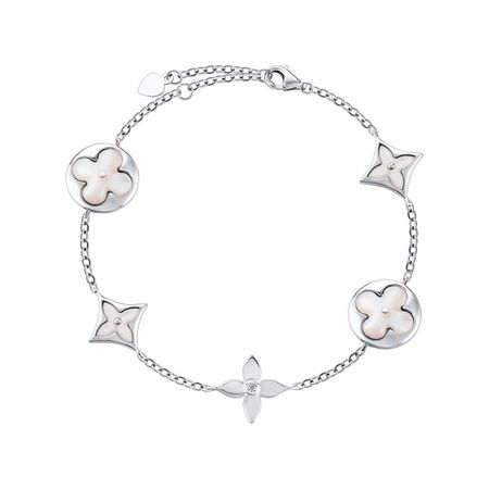 Серебряный жесткий браслет с фианитом и родированием р 16-19 9990₽