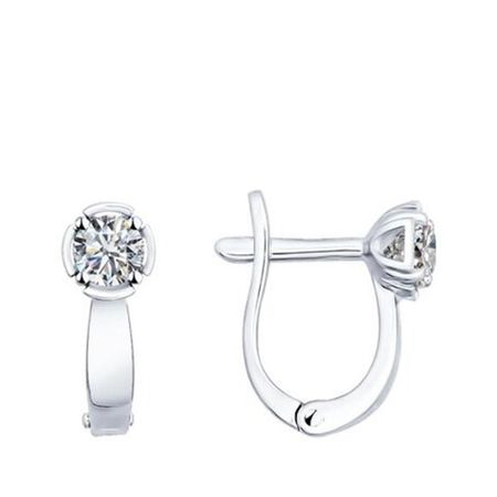 Серебряные серьги с фианитами и родированием 1690₽